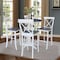 International Concepts 36 in. Solid Wood Round Top Pedestal Bar Height Dining Table w/4 X-Back Stools, White/Heather Gray K05-36RT-27B-S6133-4 - alternate 4
